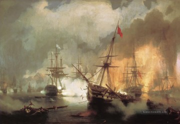 Morskoe srazhenie pri navarine goda 1846 Kriegsschiff Seeschlacht Ölgemälde
